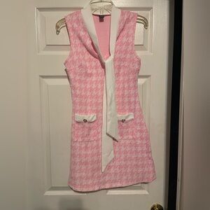 SHEIN Pink and White Dress monster high look size small or 4 pearl emblems